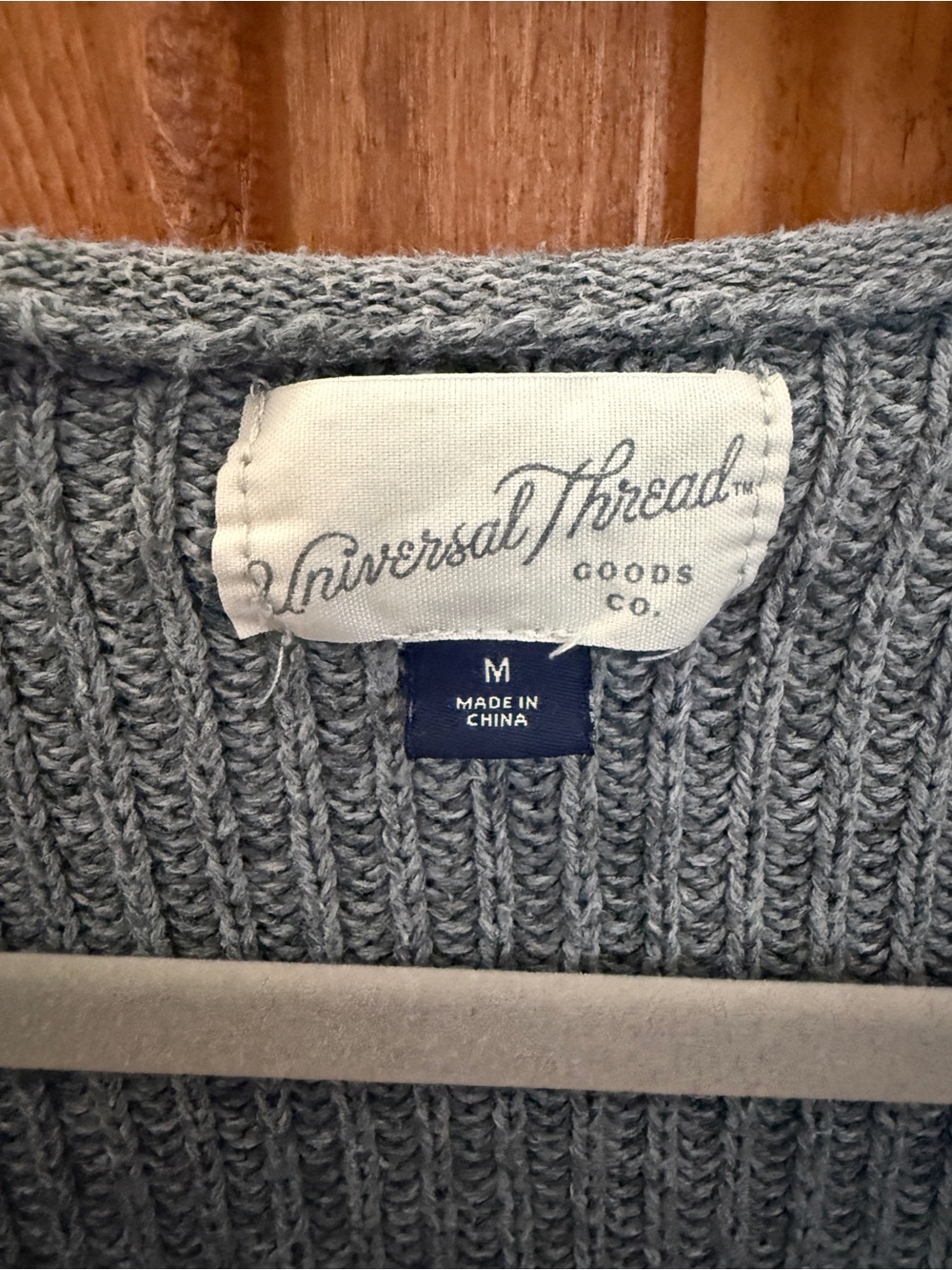 Universal Thread Grey Open-Front Ribbed Cardigan with Pockets - Picture 3 of 5